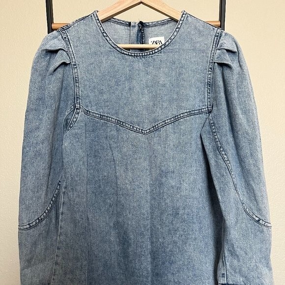 Zara Denim Dress Size XS - Picture 5 of 8
